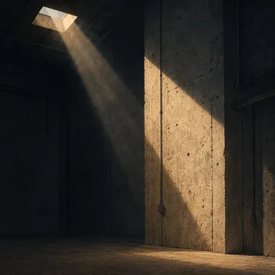 Dramatic Light Beam on Concrete Wall