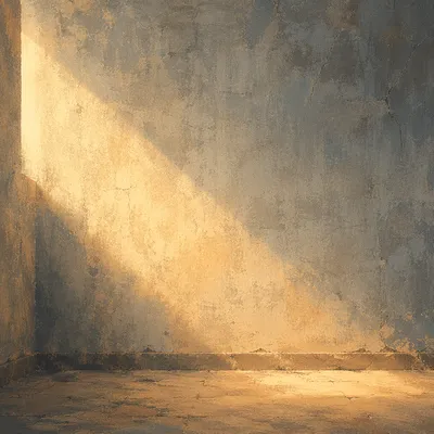 Dramatic Light Beam on Concrete Prayer Wall
