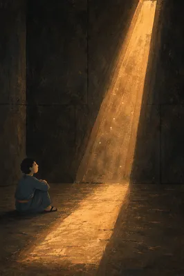 Dramatic Light Beam on Concrete Wall