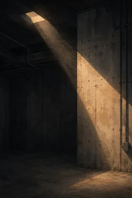 Dramatic Light Beam on Concrete Wall