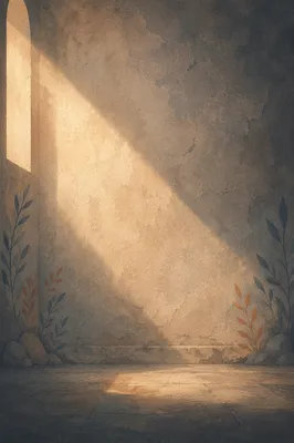 Dramatic Light Beam on Concrete Prayer Wall