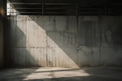Dramatic Light Beam on Concrete Wall