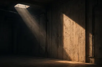 Dramatic Light Beam on Concrete Wall