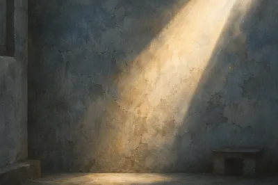 Dramatic Light Beam on Concrete Wall