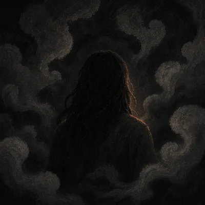 Dramatic Smoky Shadow Background with Silhouette