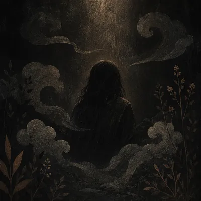 Dark Moody Smoke Silhouette Background