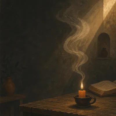 Dramatic Chapel Smoke and Candle Background