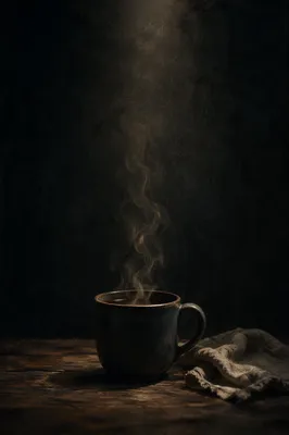 Dark Moody Steaming Mug Background