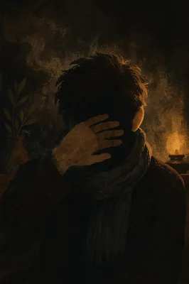 Moody Shadowed Figure with Smoky Dramatic Background