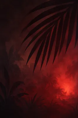 Dark Crimson Palm Smoke Background