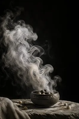 White Smoke on Black Background