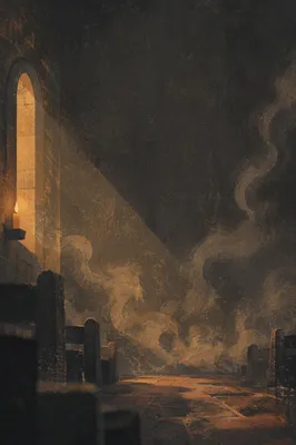 Dark Smoky Sanctuary Candlelight Background