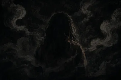 Moody Smoky Silhouette in Dark Studio
