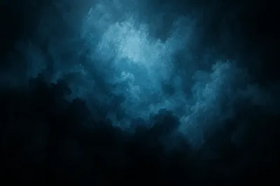 Dark Teal Smoke in Black Space