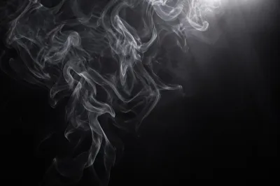 White Smoke on Dark Black Background