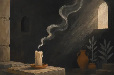 Dark Sanctuary Candle Smoke Background