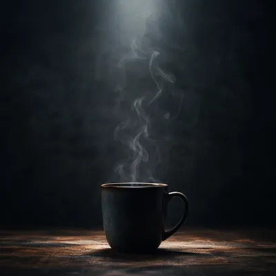 Dark Moody Mug With Rising Steam
