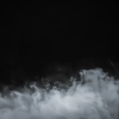 Dense White Smoke on Black Background