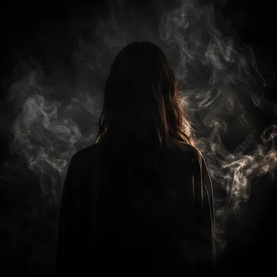 Dramatic Smoky Silhouette in Deep Shadows