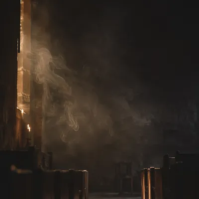 Dark Smoky Sanctuary Candlelight Background