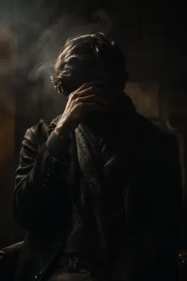 Anonymous Figure in Smoky Moody Darkness
