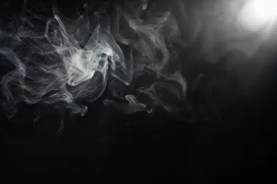 Dramatic White Smoke on Dark Background
