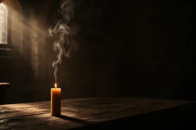 Moody Candle Smoke Prayer Room Background
