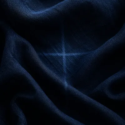 Subtle Cross Glow on Navy Fabric