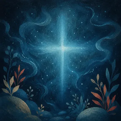 Dark Navy Cross Glow Background
