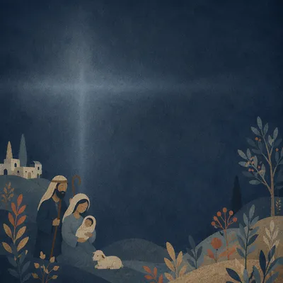 Subtle Cross Glow on Navy Background
