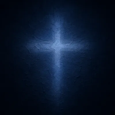 Subtle Cross Glow on Navy Wall