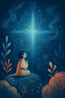 Subtle Cross Glow on Navy Background