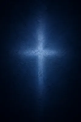 Subtle Cross Glow on Navy Wall