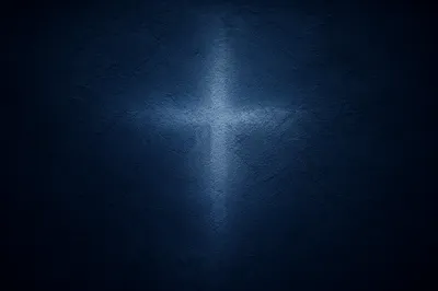 Subtle Cross Glow on Navy Wall