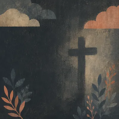 Subtle Cross on Dark Textured Plaster
