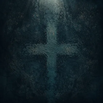 Subtle Cross on Dark Teal Texture