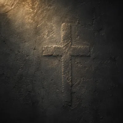 Subtle Cross on Dark Textured Wall