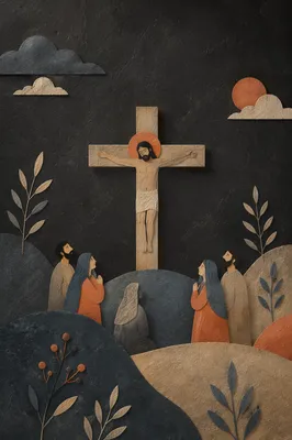 Subtle Cross on Dark Textured Wall