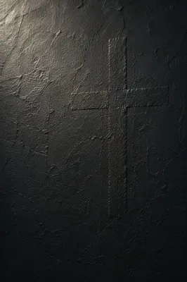 Dark Textured Wall with Subtle Cross