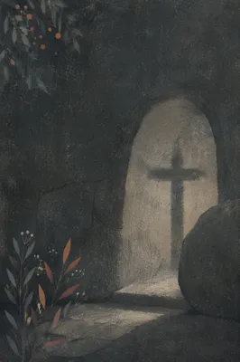 Subtle Cross on Dark Textured Wall