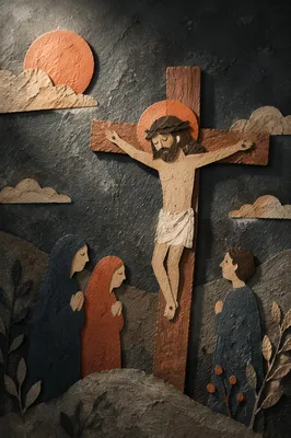 Subtle Cross on Dark Textured Stone