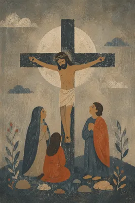 Subtle Cross on Dark Textured Wall