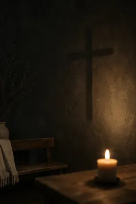 Subtle Cross on Dark Textured Wall
