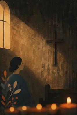 Moody Chapel Wall with Subtle Cross