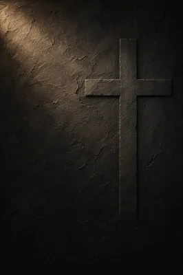 Dark Textured Wall with Subtle Cross