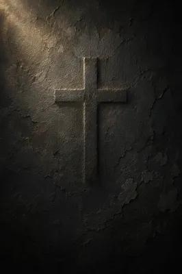 Subtle Cross on Dark Textured Wall