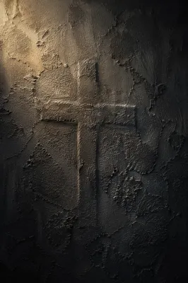 Subtle Cross on Charcoal Textured Wall