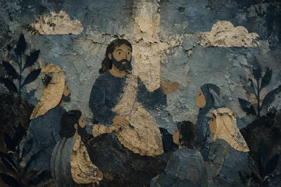 Dark Textured Plaster Cross Background