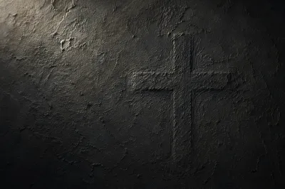 Dark Textured Wall with Subtle Cross