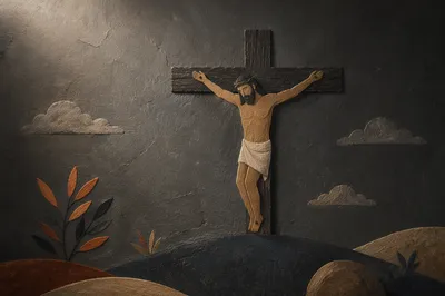 Dark Textured Background with Subtle Cross